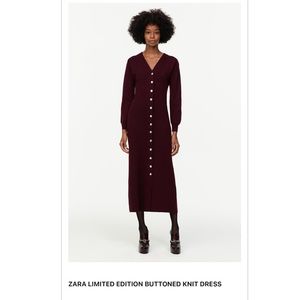 Zara limited edition buttoned knit dress